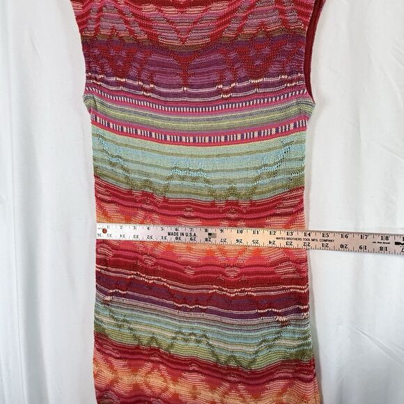 LRL SW Boho Crochet Aztec Stripe Linen Blend Midi Dress WOMENS SIZE PM Medium P - Picture 10 of 11